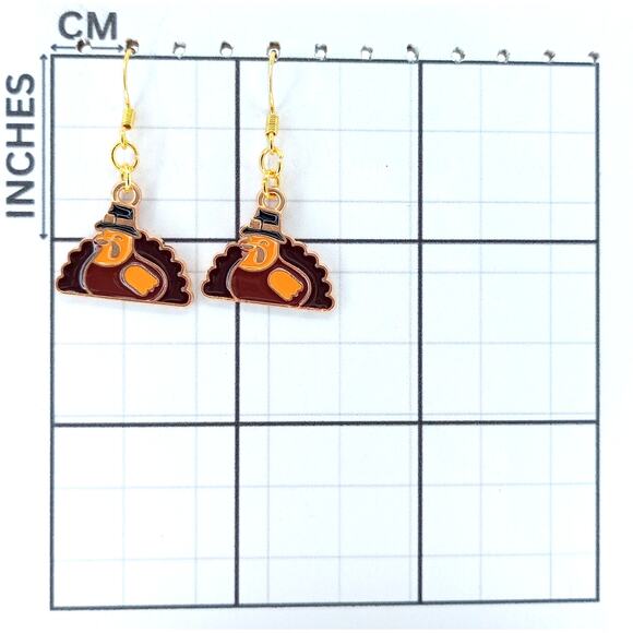Thanksgiving Turkey Earrings | Cute Fall Dangle Jewelry - Picture 3 of 4